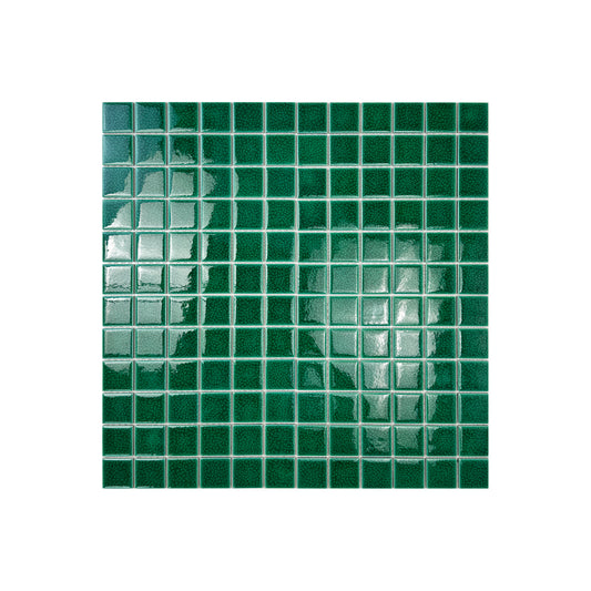 Oceanic Opal Series Forest Green Convex Surface Crackle Porcelain Mosaic