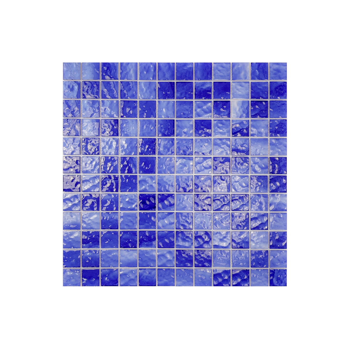 Serene Wave Series Navy Blue Wave Pattern Crystalline Glazed Porcelain Mosaic