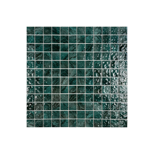 Serene Wave  emerald green natural gradient design Porcelain Mosaic