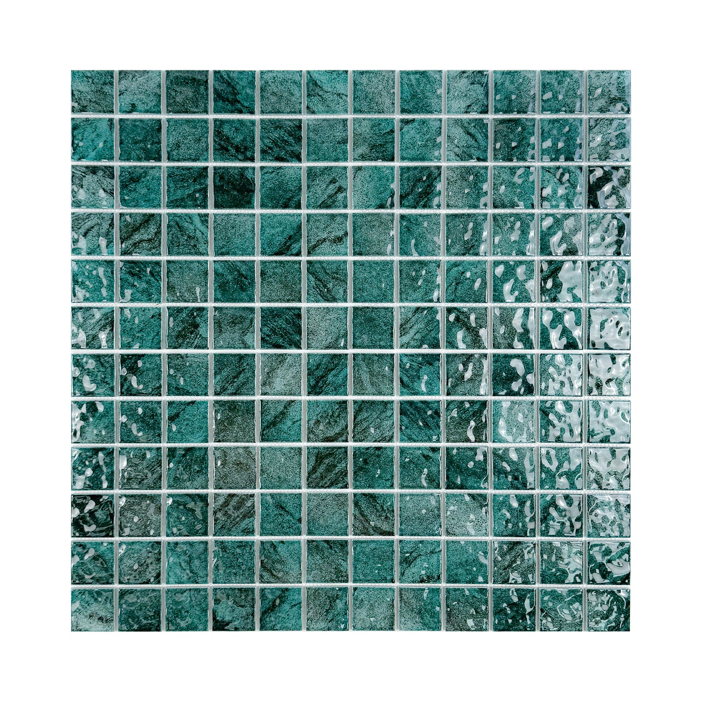 Serene Wave Series  emerald green natural gradient design Porcelain Mosaic