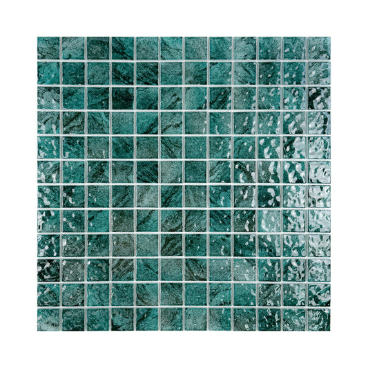 Serene Wave Series  emerald green natural gradient design Porcelain Mosaic