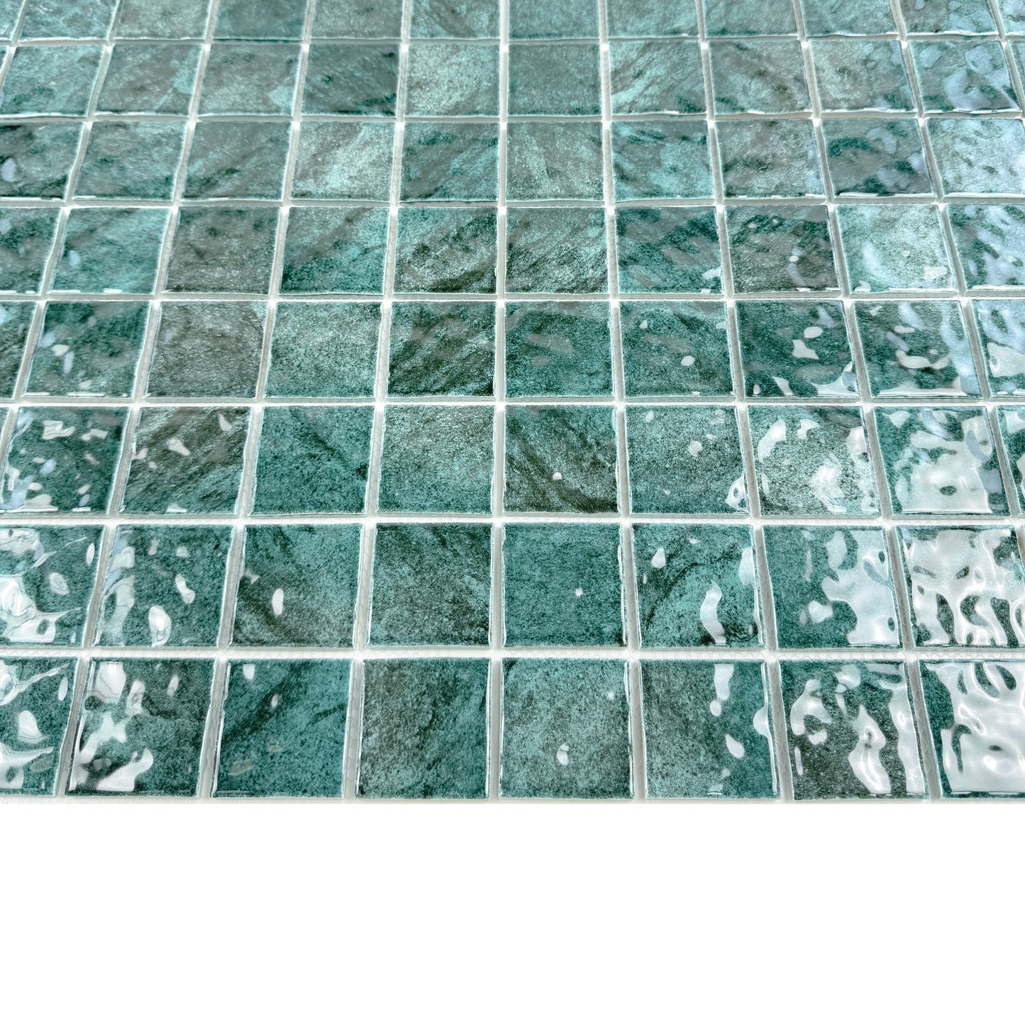 Serene Wave Series  emerald green natural gradient design Porcelain Mosaic
