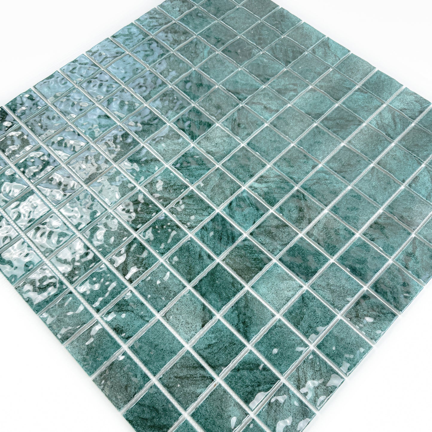 Serene Wave Series  emerald green natural gradient design Porcelain Mosaic