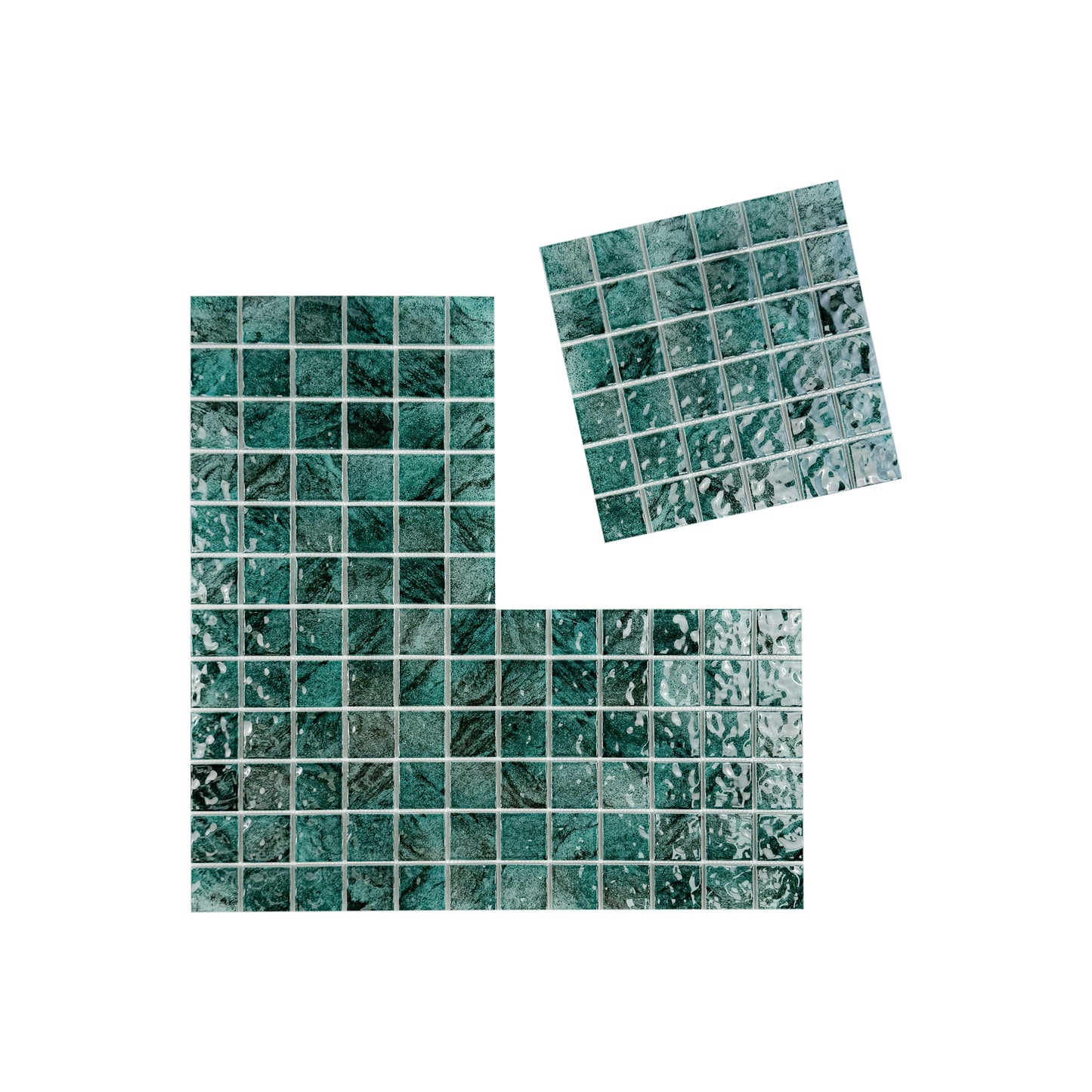 Serene Wave Series  emerald green natural gradient design Porcelain Mosaic