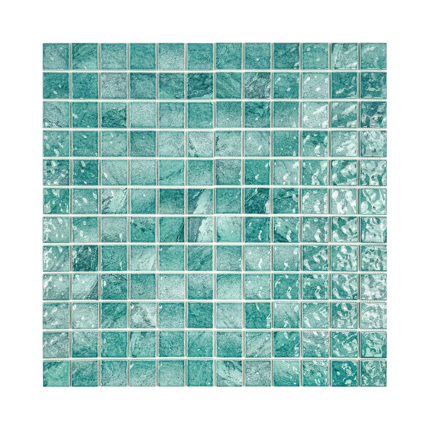 Serene Wave Series  forest green marble design Porcelain Mosaic