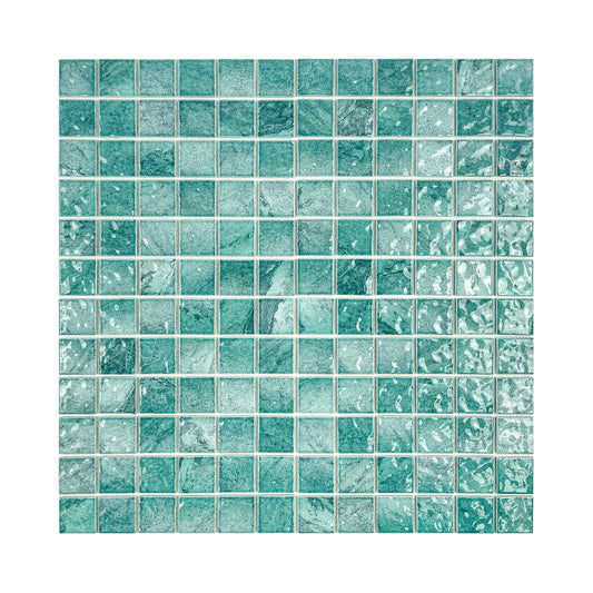 Serene Wave Series  forest green marble design Porcelain Mosaic