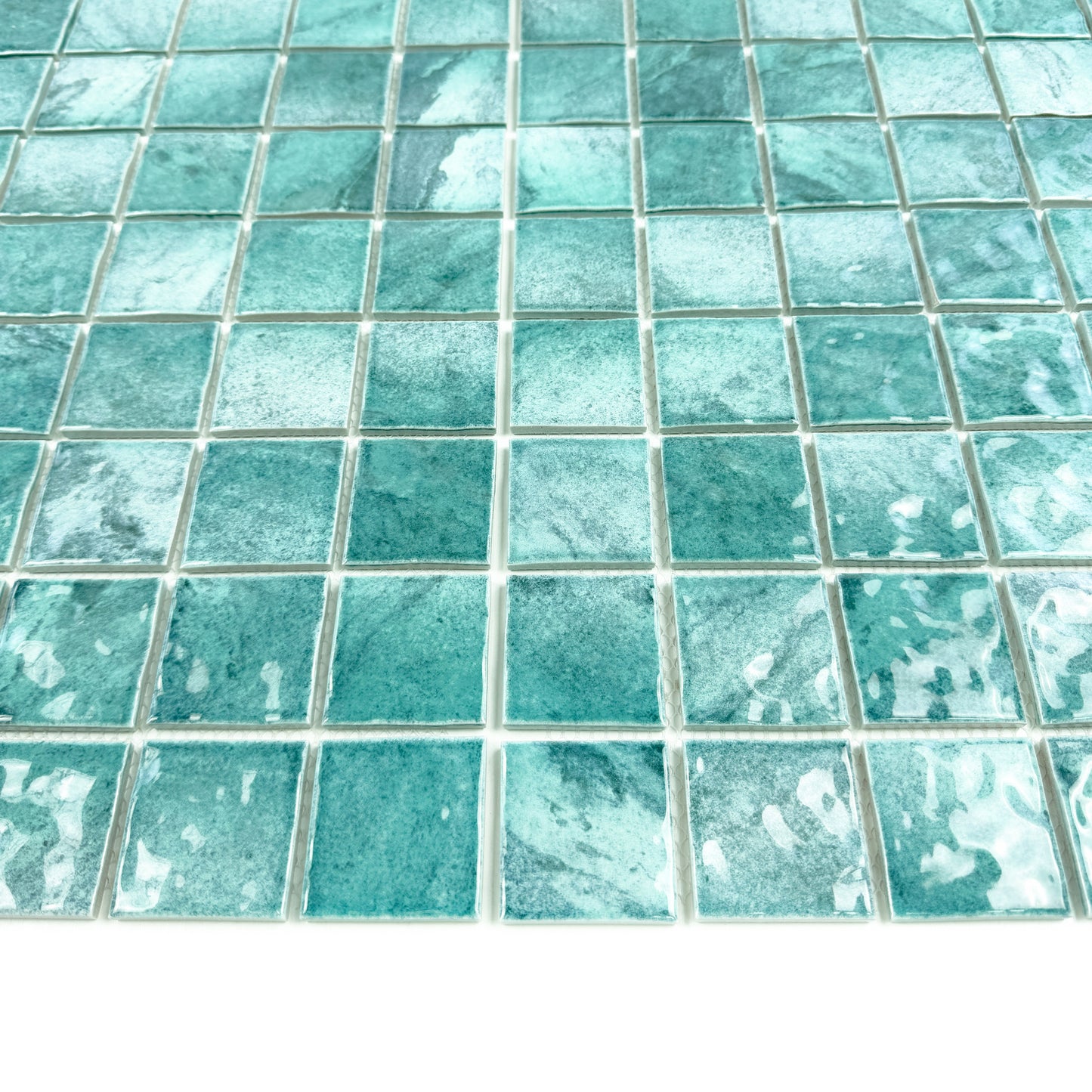 Serene Wave Series  forest green marble design Porcelain Mosaic