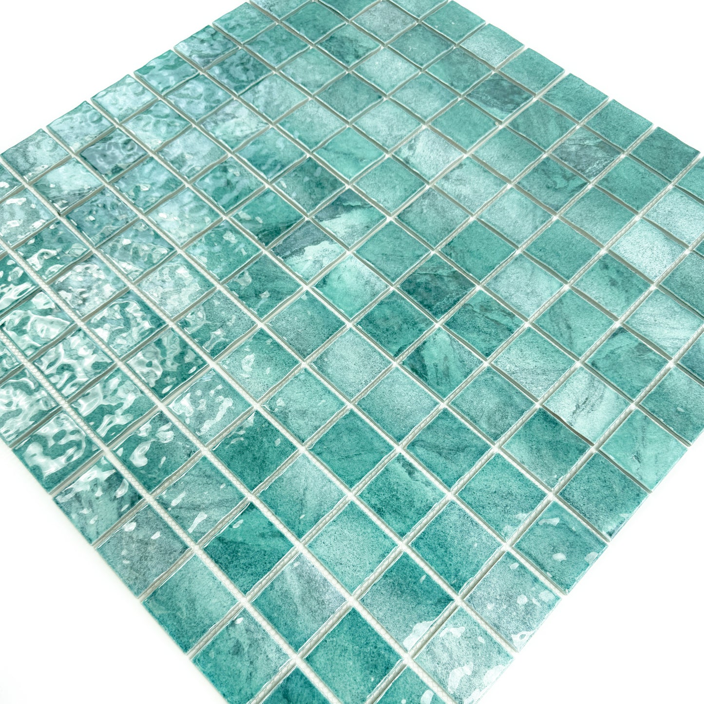 Serene Wave Series  forest green marble design Porcelain Mosaic