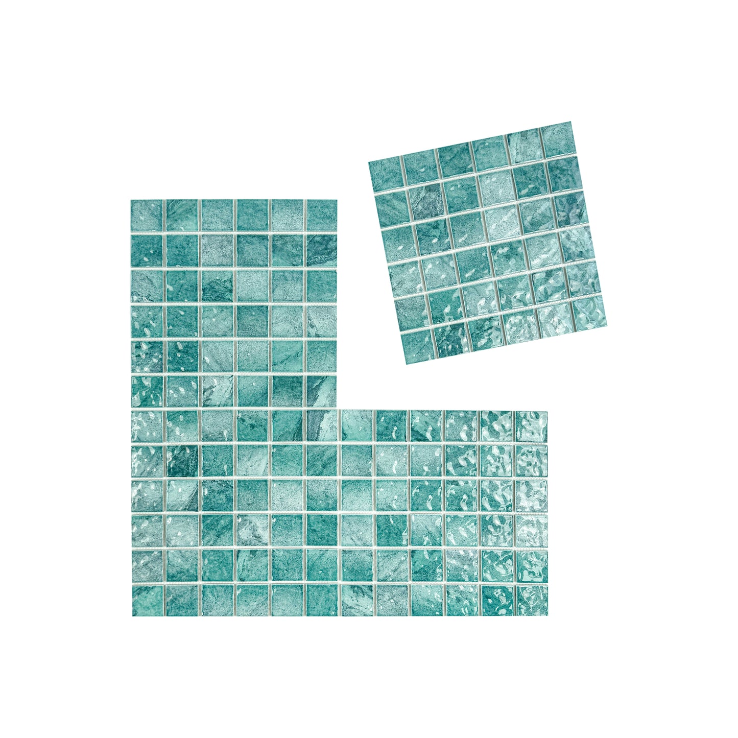 Serene Wave Series  forest green marble design Porcelain Mosaic