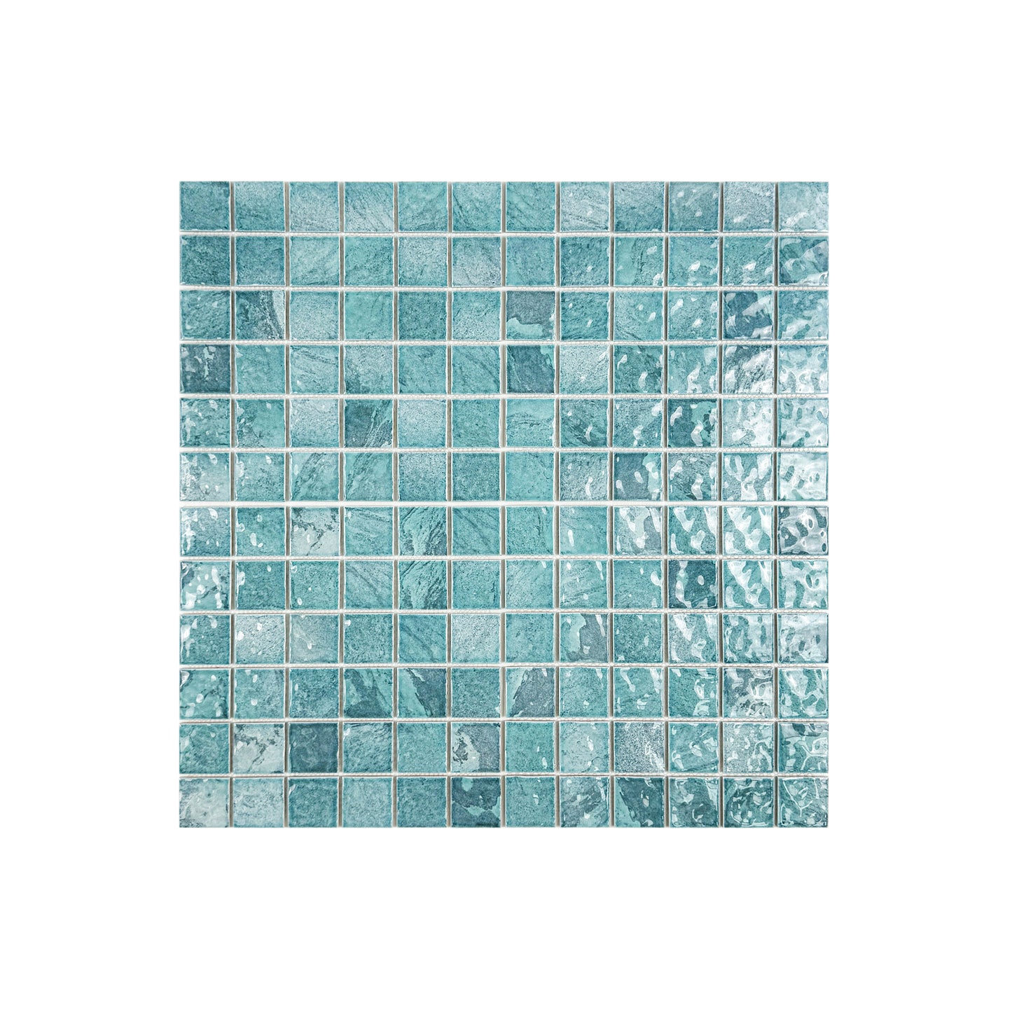 Serene Wave Series Tiffany blue & Light Blue Mixed Marble Design Porcelain Mosaic