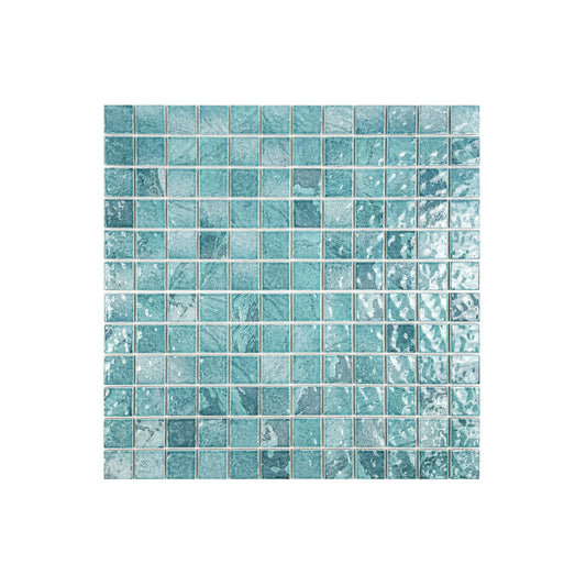 Serene Wave Series Tiffany blue & Light Blue Mixed Marble Design Porcelain Mosaic