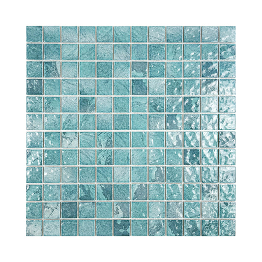 Serene Wave Series Tiffany blue & Light Blue Mixed Marble Design Porcelain Mosaic
