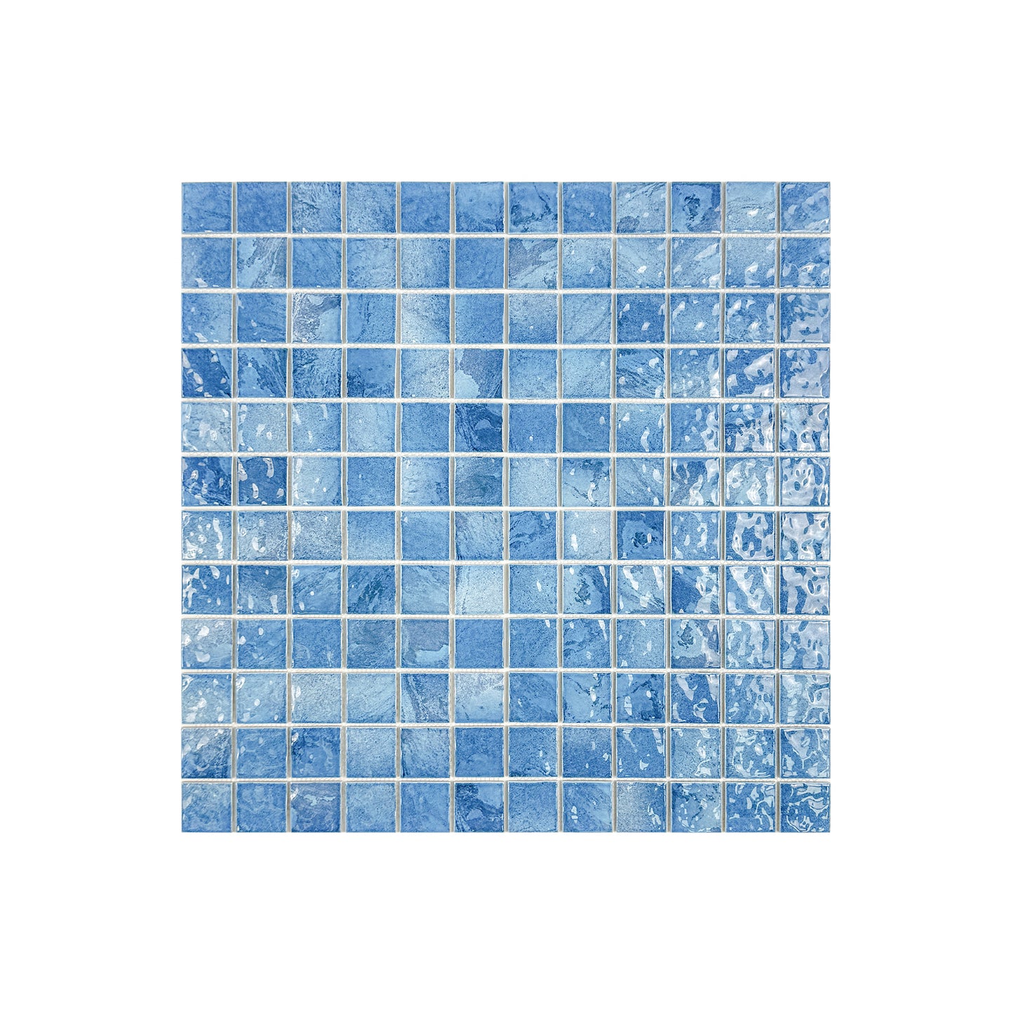 Serene Wave Series  Sapphire Blue & Baby Blue Mixed marble design Porcelain Mosaic