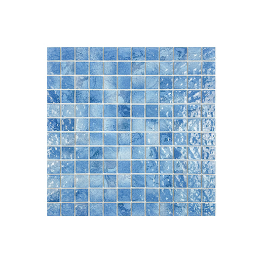 Serene Wave Series  Sapphire Blue & Baby Blue Mixed marble design Porcelain Mosaic