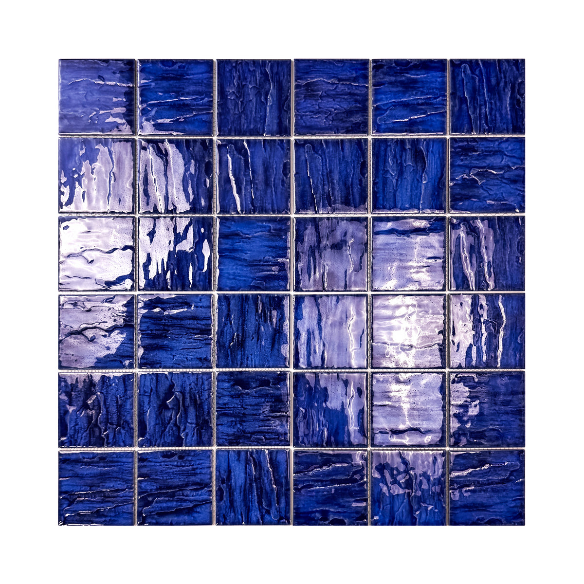 سيرين ويف أزرق داكن فسيفساء بورسلين زجاجي بلوري ثلاثي الأبعاد