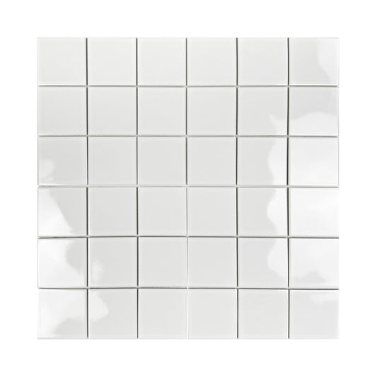 Azure Harmony White  Ordinary Glazed Porcelain Mosaic