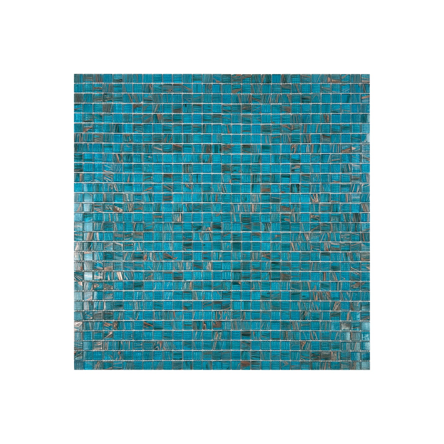 Glacial Artistry Series Cerulean Blue With Gold Line Hot Melt Glass Mosaic