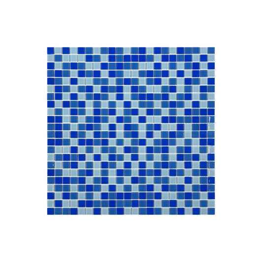 White & Sky Blue & Cobalt Blue Mixed Crystal Glass Mosaic