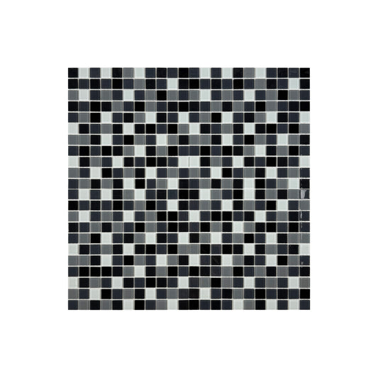 Azure Enchantment Series Black & White & Grey Mixed Crystal Glass Mosaic