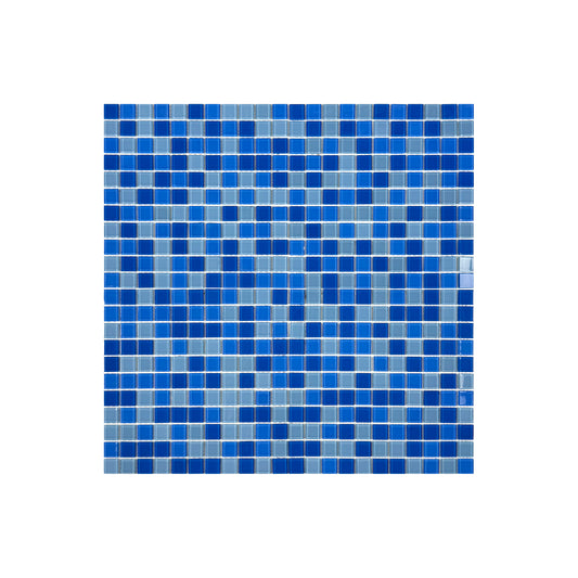 Baby Blue & Cobalt Blue & Navy Blue Mixed Crystal Glass Mosaic