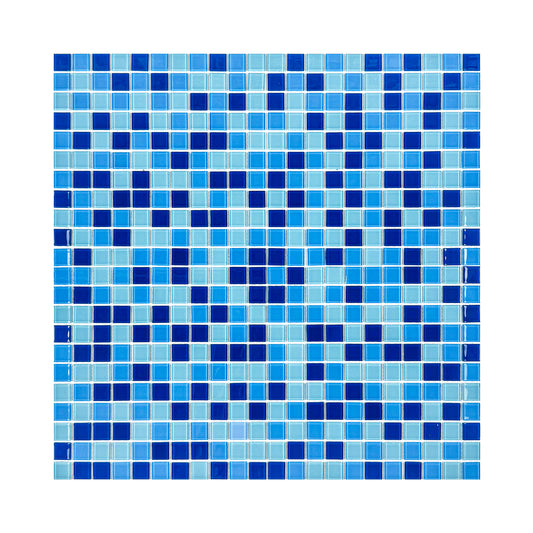 Aqua Blue & French Blue &Sapphire Blue Mixed Crystal Glass Mosaic
