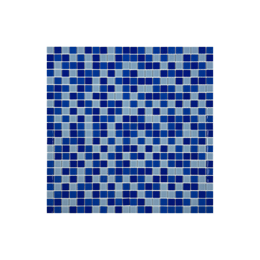 Light Blue & Cobalt Blue & Navy Blue Mixed Crystal Glass Mosaic