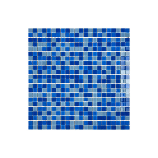 Series Baby Blue & French Blue & Cobalt Blue Mixed Crystal Glass Mosaic