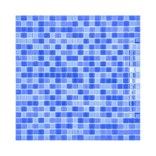 Series Baby Blue & French Blue & Cobalt Blue Mixed Crystal Glass Mosaic
