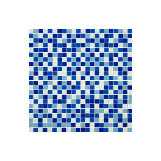 White & Baby Blue & Cobalt Blue & Navy Blue Mixed Crystal Glass Mosaic