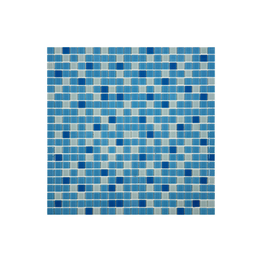 White & Baby Blue & Cobalt Blue Mixed  Crystal Glass Mosaic