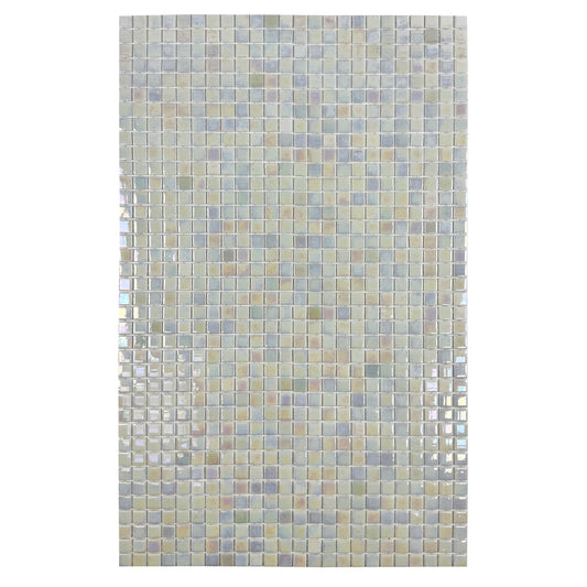 European Mosaic Series  White Iridescent Recycled Glass Mosaic