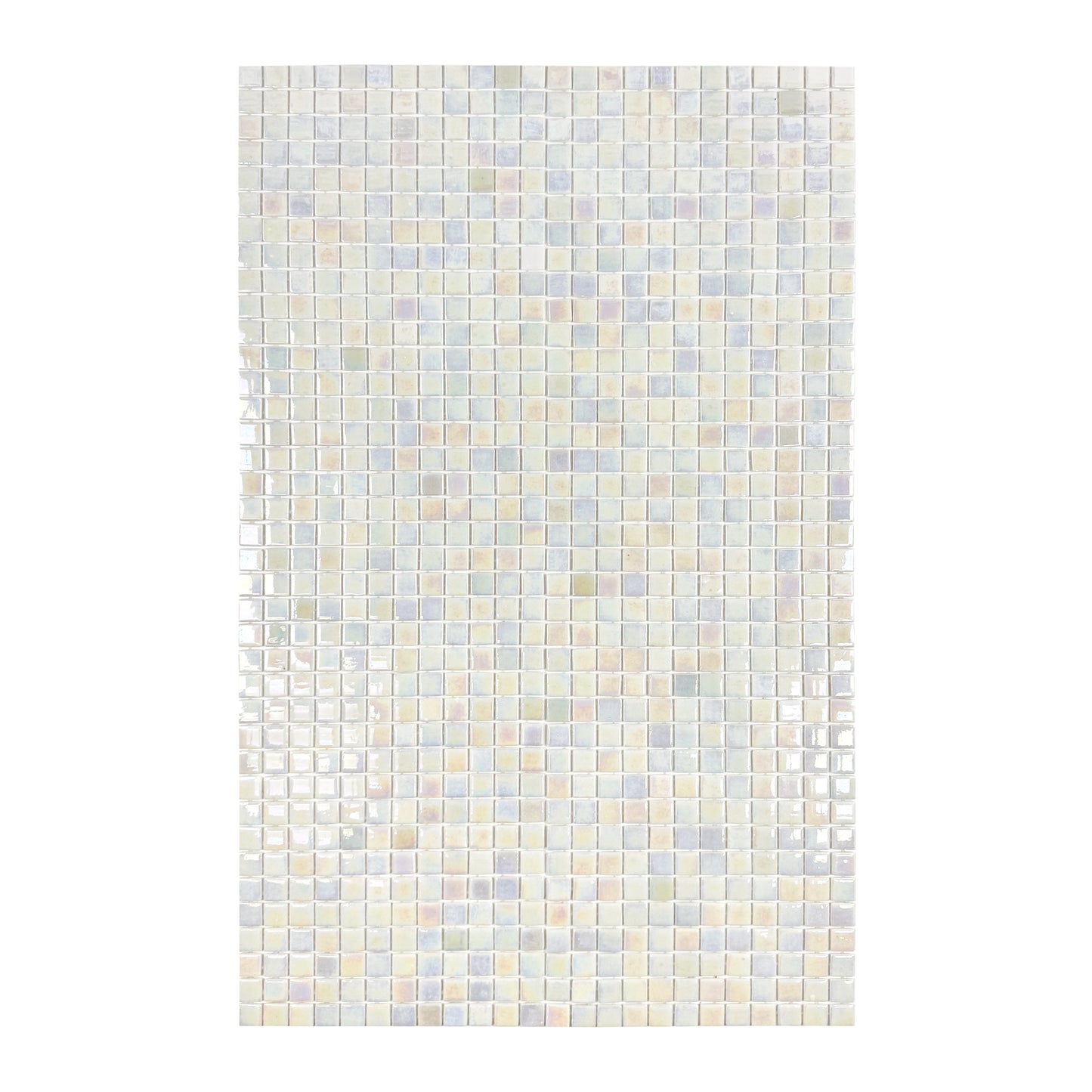 European Mosaic Series  White Iridescent Recycled Glass Mosaic