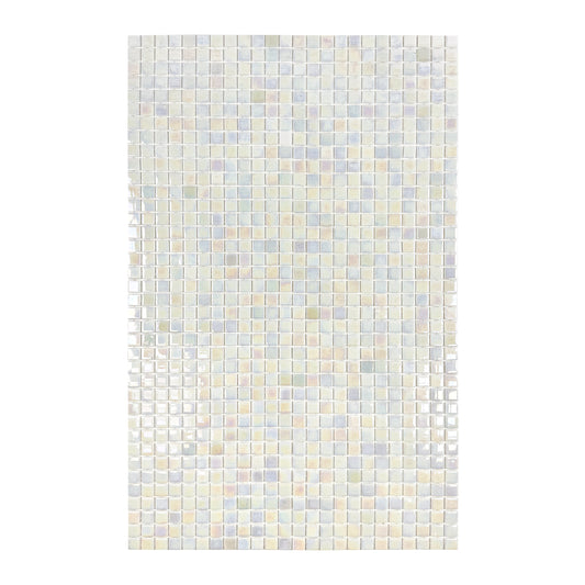 European Mosaic Series  White Iridescent Recycled Glass Mosaic