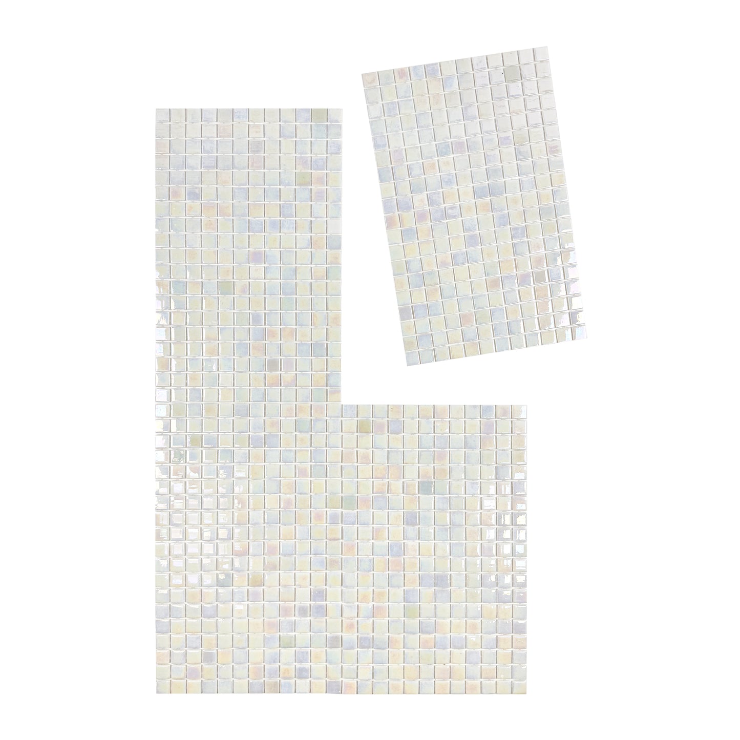 European Mosaic Series  White Iridescent Recycled Glass Mosaic