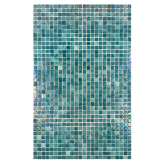 European Mosaic Series  Green Iridescent Recycled Glass Mosaic