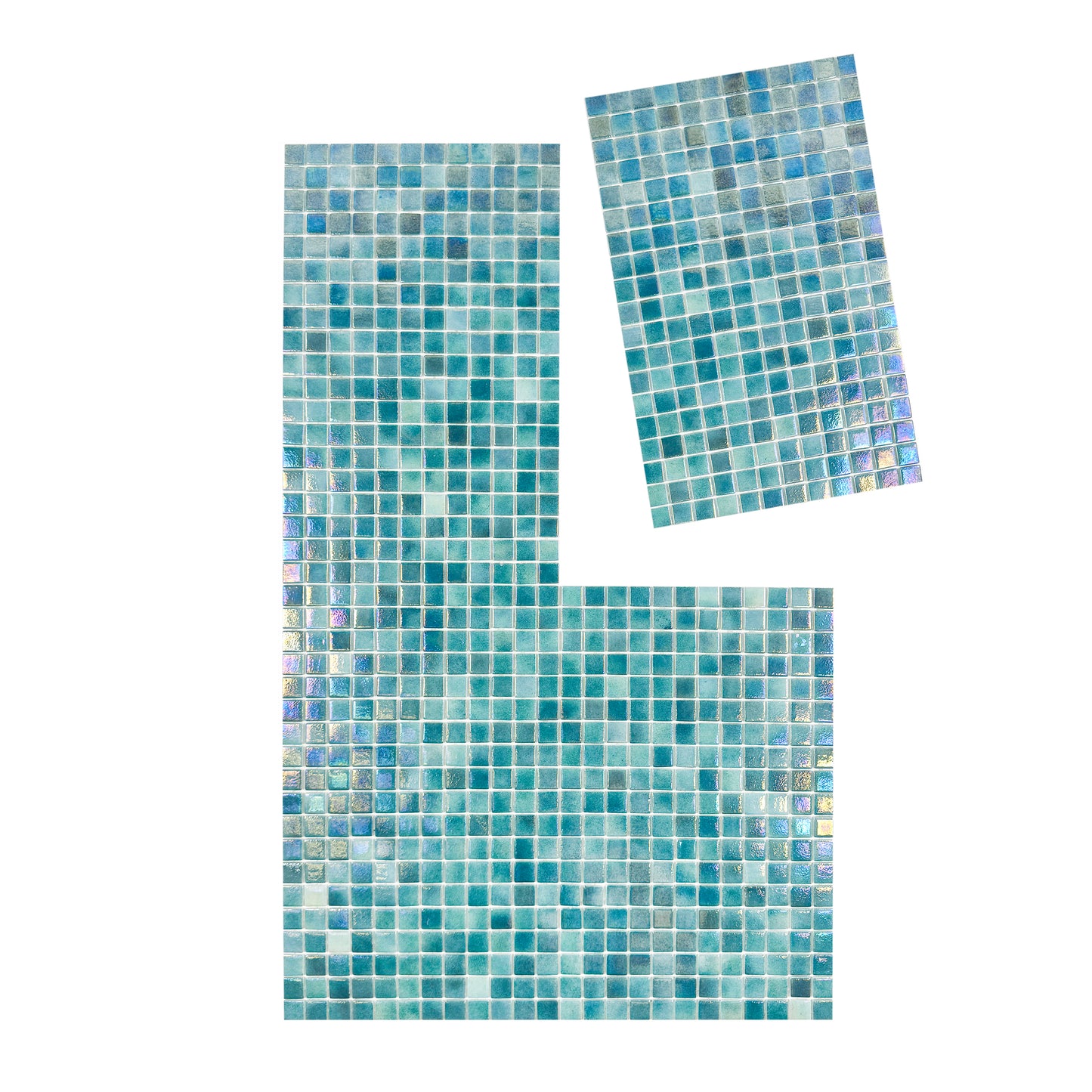 European Mosaic Series  Green Iridescent Recycled Glass Mosaic