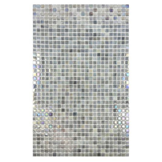 European Mosaic Series  Light Grey Iridescent Recycled Glass Mosaic