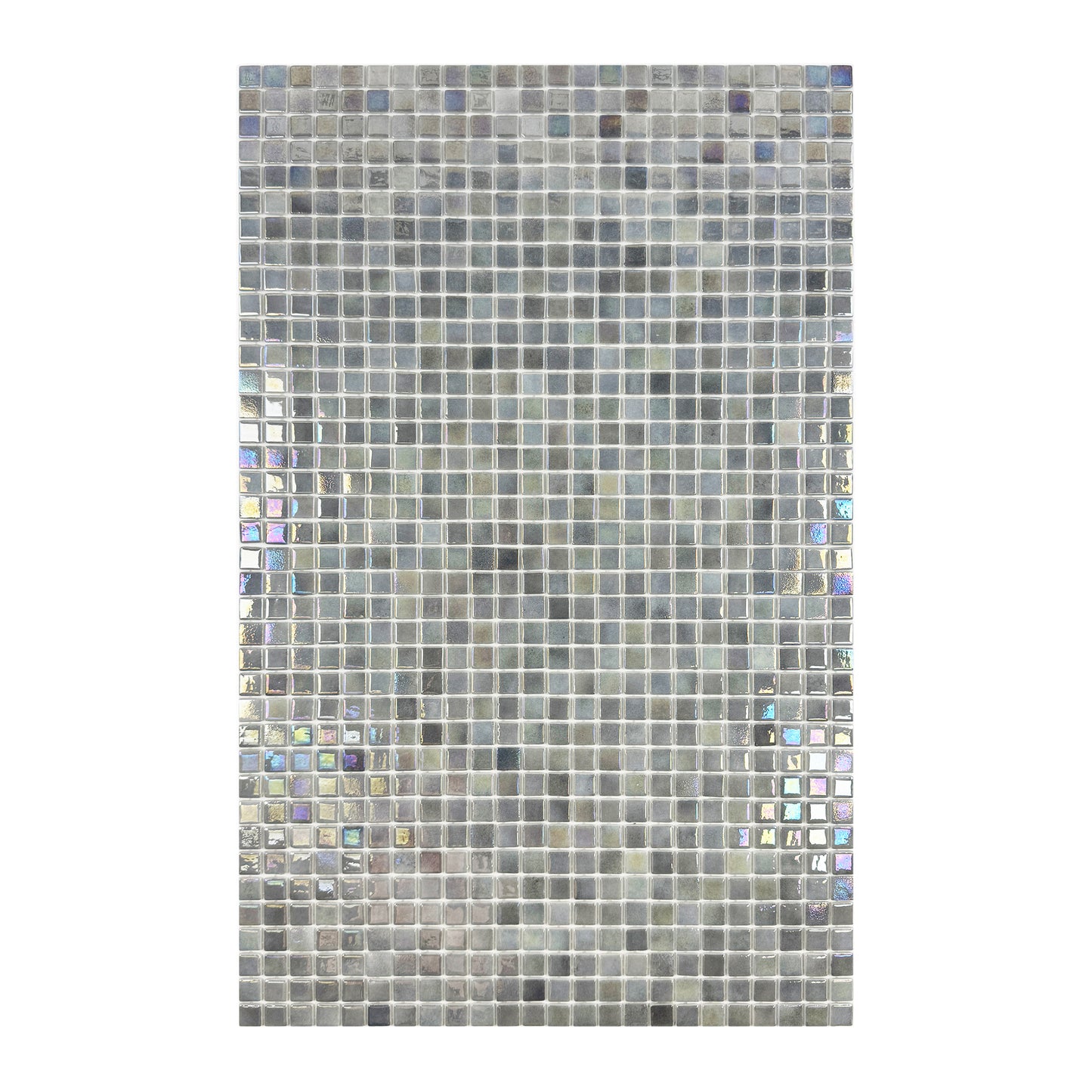 European Mosaic Series  Light Grey Iridescent Recycled Glass Mosaic