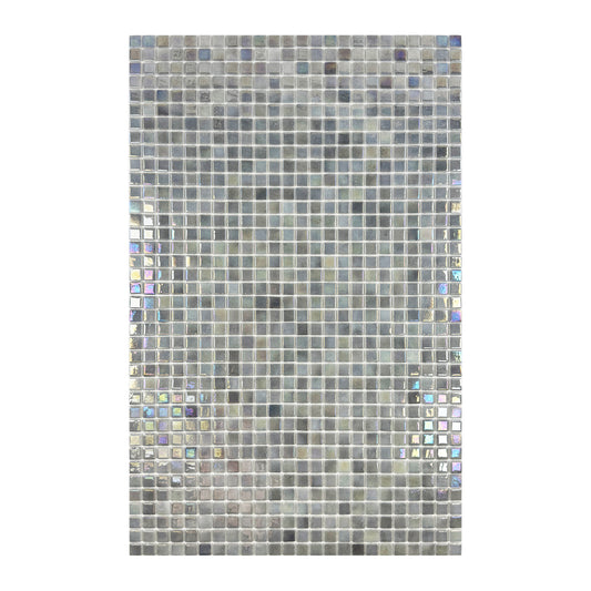 European Mosaic Series  Light Grey Iridescent Recycled Glass Mosaic