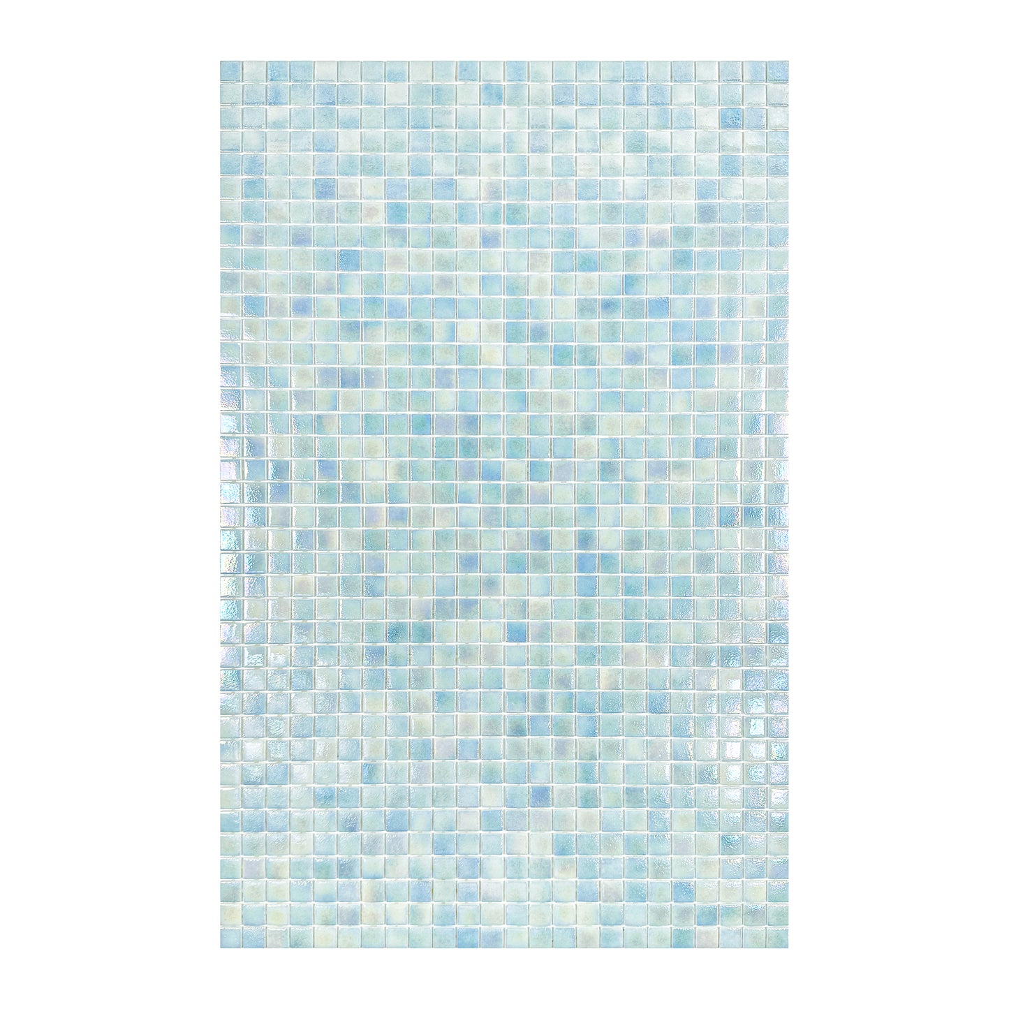 European Mosaic Series  Sky Blue Iridescent Recycled Glass Mosaic