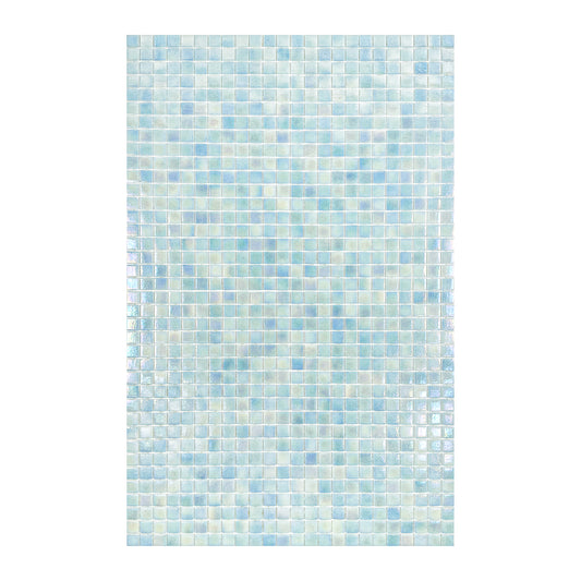 European Mosaic Series  Sky Blue Iridescent Recycled Glass Mosaic