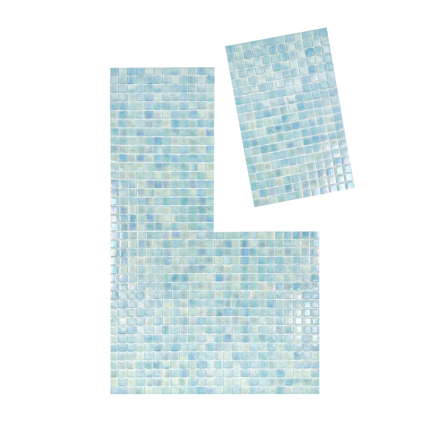 European Mosaic Series  Sky Blue Iridescent Recycled Glass Mosaic