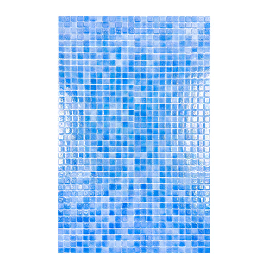 European Mosaic Series  Teal Blue Iridescent Recycled Glass Mosaic