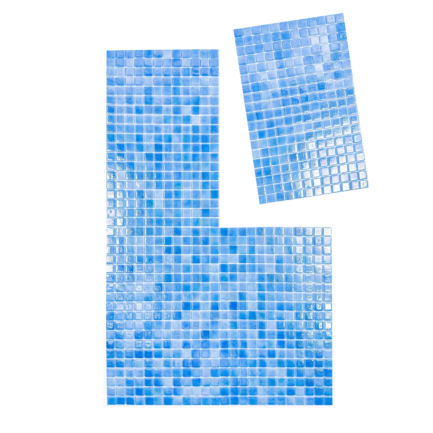 European Mosaic Series  Teal Blue Iridescent Recycled Glass Mosaic