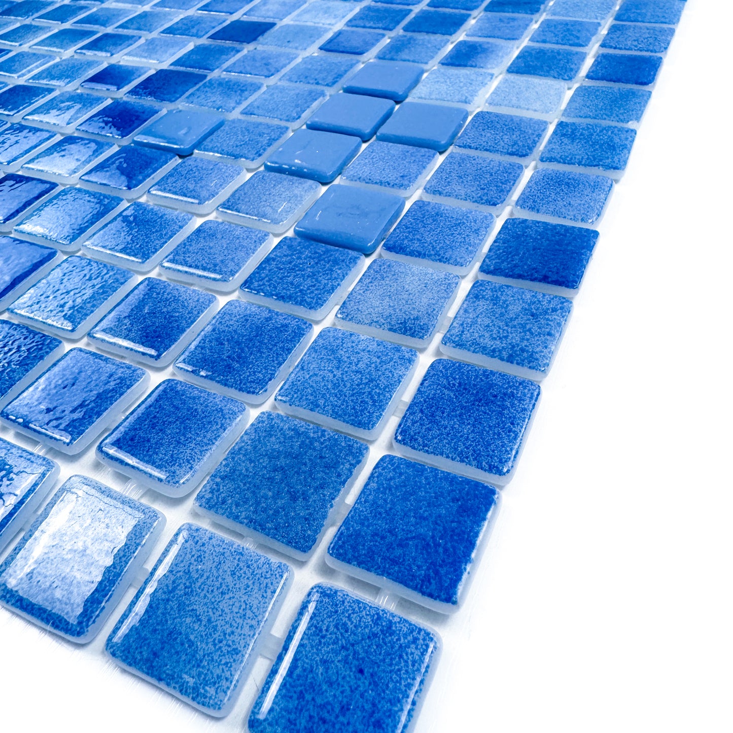 European Mosaic Series Light Blue  Recycled Glass Mosaic