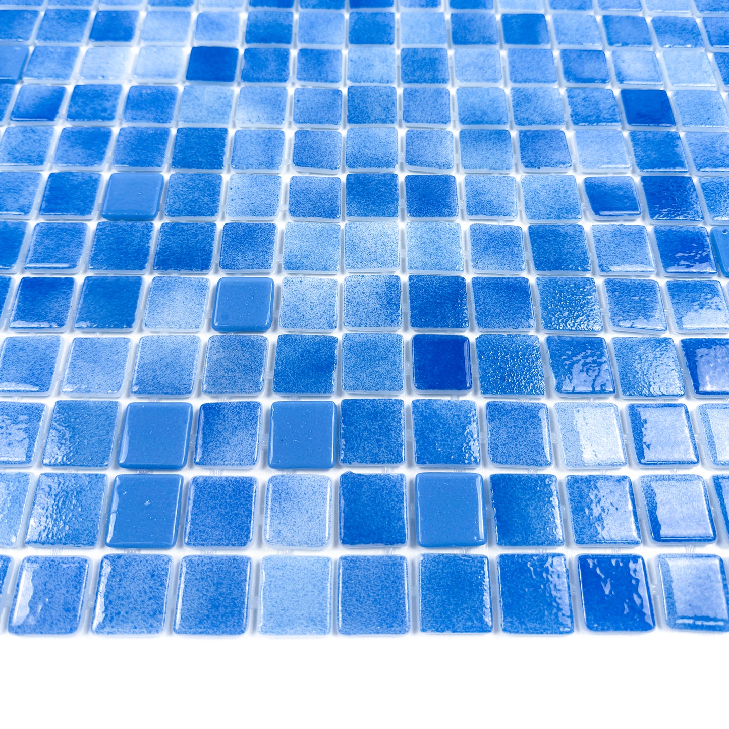 European Mosaic Series Light Blue  Recycled Glass Mosaic