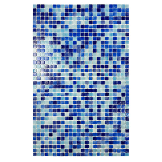 European Mosaic Series Light Blue & Baby Blue &Navy Blue & Midnight Blue Mixed Recycled Glass Mosaic