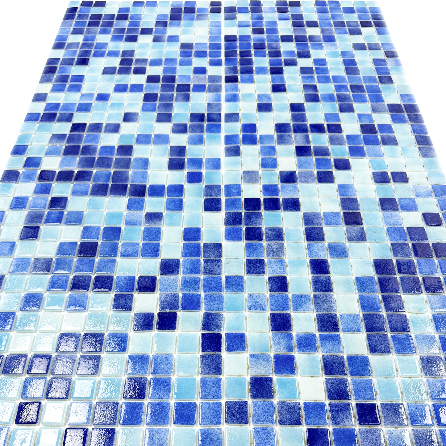 European Mosaic Series Light Blue & Baby Blue &Navy Blue & Midnight Blue Mixed Recycled Glass Mosaic