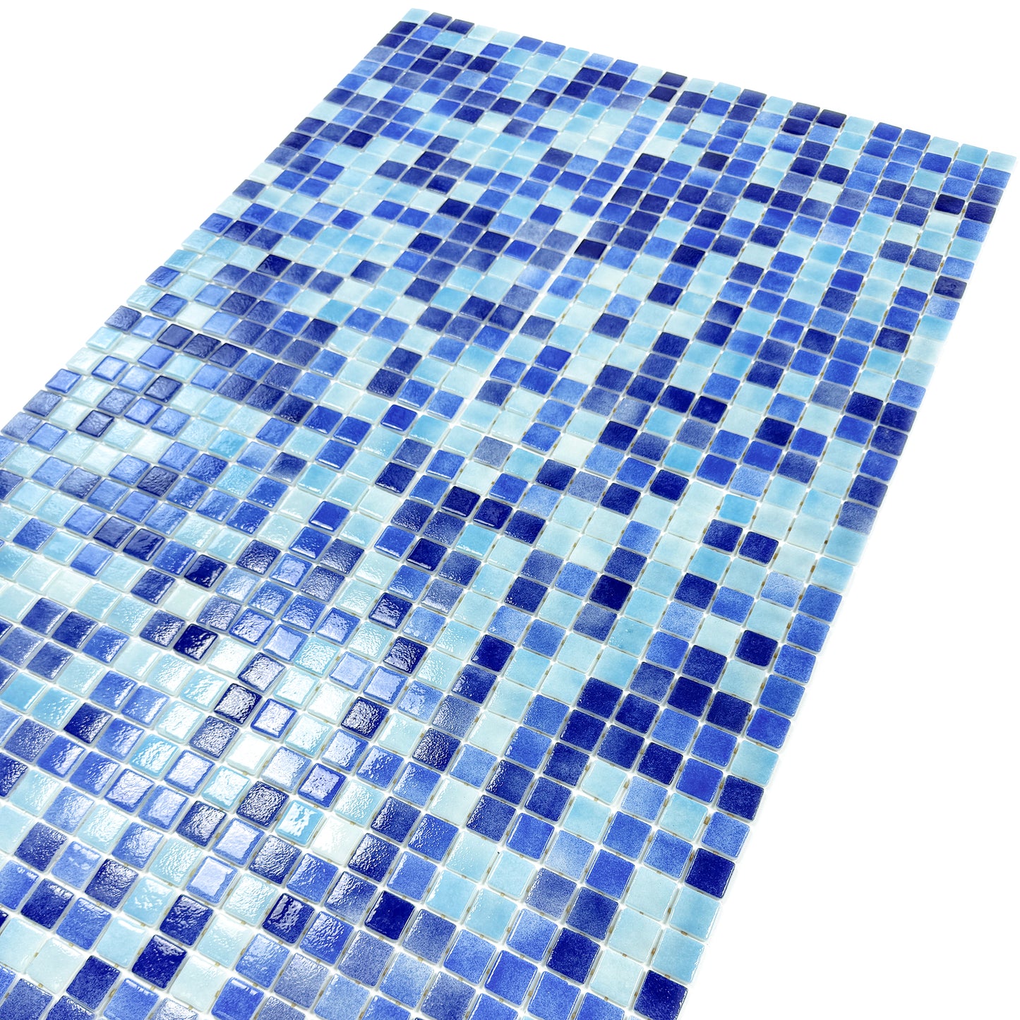 European Mosaic Series Light Blue & Baby Blue &Navy Blue & Midnight Blue Mixed Recycled Glass Mosaic