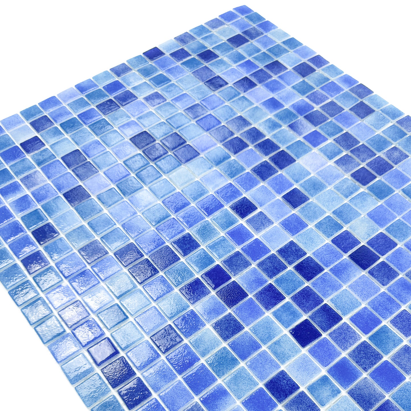 European Mosaic Series Sky Blue & Riental Blue &Prussian Blue Mixed Recycled Glass Mosaic